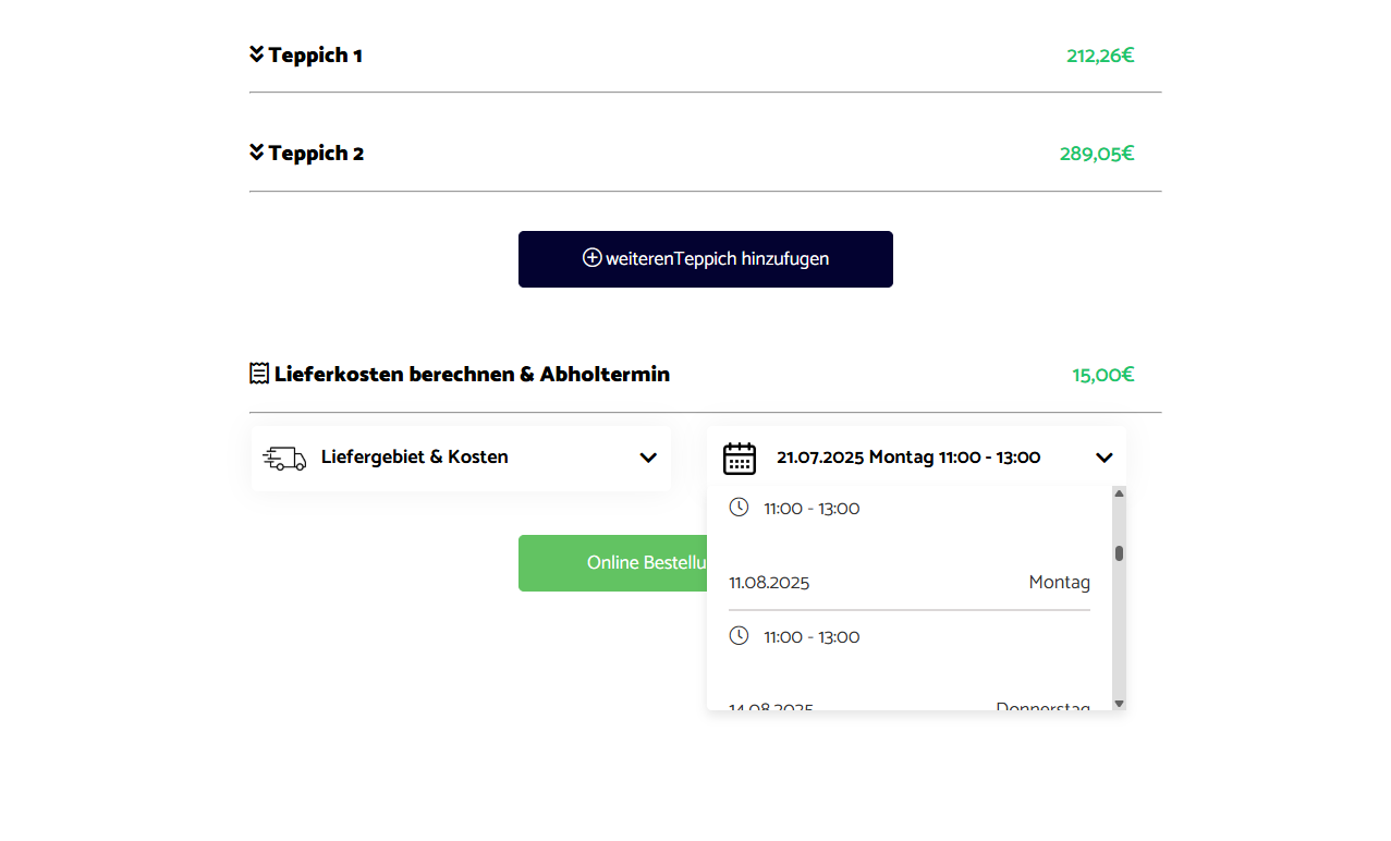 Carpet Cleaning Service Calculator Image